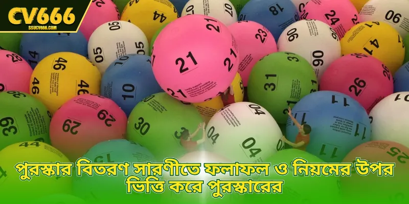 পুরস্কার বিতরণ সারণীতে ফলাফল ও নিয়মের উপর ভিত্তি করে পুরস্কারের