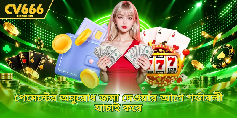 পেমেন্টের অনুরোধ জমা দেওয়ার আগে শর্তাবলী যাচাই করে