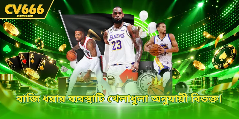 বাজি ধরার ব্যবস্থাটি খেলাধুলা অনুযায়ী বিভক্ত।