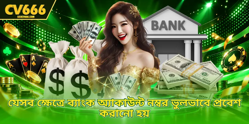যেসব ক্ষেত্রে ব্যাংক অ্যাকাউন্ট নম্বর ভুলভাবে প্রবেশ করানো হয়